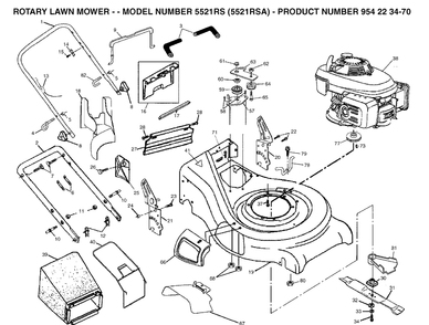 Repair Parts 2 Diagram and Parts List for 5521RS (954223470)(2003-09) Husqvarna Lawn Mower