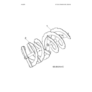 Auger Diagram and Parts List for 970528802  Husqvarna Snow Blower