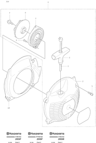 Starter Diagram and Parts List for 355 2007-07 Husqvarna Brush Cutter