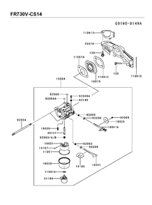 Carburetor Diagram and Parts List for FR730V-CS14 2018-02 Husqvarna Engine