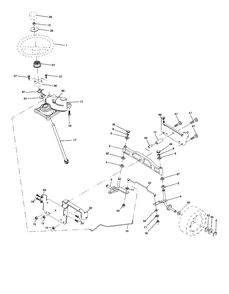 Steering Diagram and Parts List for YTH2148 (954572035-B)(2005-01) Husqvarna Lawn Tractor
