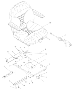 Seat Diagram and Parts List for LZ6130 (968999675)(2008-12) Husqvarna Lawn Mower
