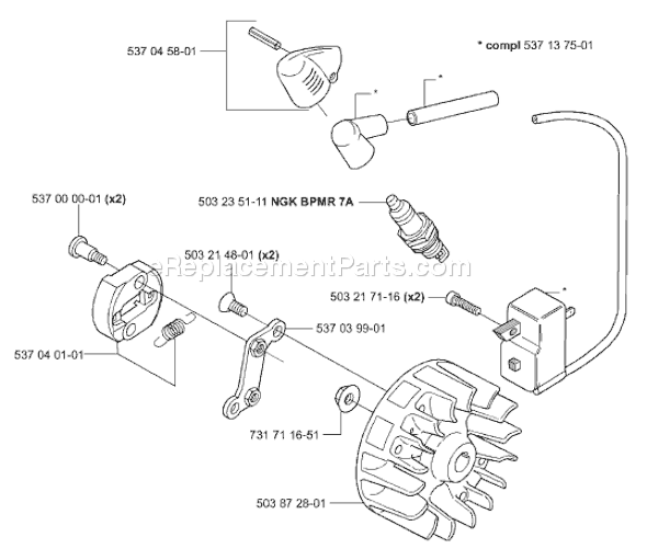 Page K Diagram and Parts List for 325HE3 2001-01 Husqvarna Trimmer