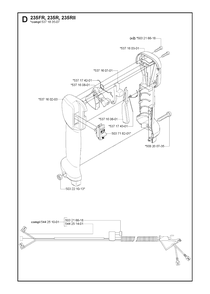 Handle And Controls 2 Diagram and Parts List for 232R 20144900001 & Above Husqvarna Trimmer