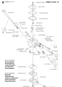 Carburetor Details Diagram and Parts List for 326HE3 (X-SERIES)(20090900001-Current)(2009) Husqvarna Hedge Trimmer
