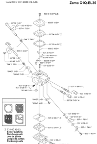 Carb Parts Diagram and Parts List for 335FR 2008-09 Husqvarna Brush Cutter