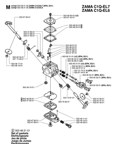 Carburetor Details Diagram and Parts List for 55 (RANCHER)(20060600001-20070500000) Husqvarna Chainsaw
