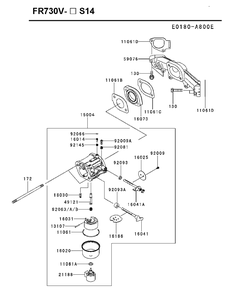 Carburetor Diagram and Parts List for FR730V-AS14 2018-11 Husqvarna Engine