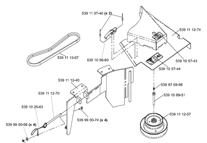 Accessory Drive Kit 61 Inch Deck Diagram and Parts List for LZ6130TXPKOA (968999311)(2006-02) Husqvarna Lawn Mower