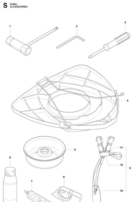Accessories Diagram and Parts List for 243RJ 20090900001-20113200000 Husqvarna Brush Cutter