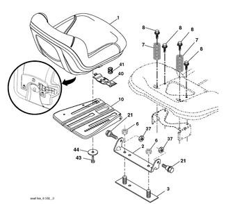 Seat Diagram and Parts List for CTH164T (96051010700)(2013-07) Husqvarna Lawn Tractor