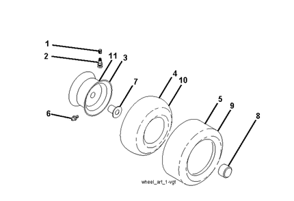 Wheels And Tires Diagram and Parts List for YTH150 (96041002202)(2008-01) Husqvarna Lawn Tractor