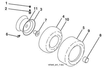 Decals And Wheels 1 Diagram and Parts List for LGT2554 (96043007400)(2009-09) Husqvarna Lawn Mower