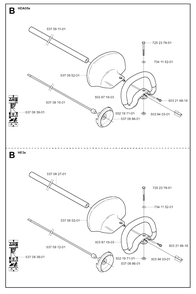 Shaft And Handle Diagram and Parts List for 325HE3X 20040100001 - 20050600000 Husqvarna Hedge Trimmer