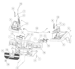Facia And Fenders Diagram and Parts List for HUV4421GXP 2009 Husqvarna Lawn Tractor