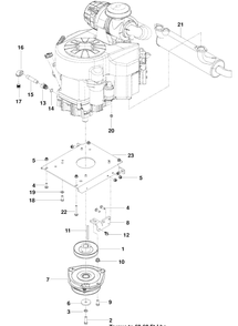 Engine Plate Diagram and Parts List for PZ6029PFX (966062201)(2010-01) Husqvarna Lawn Mower