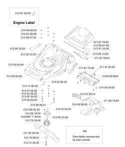Frame 2 Diagram and Parts List for ROYAL50  Husqvarna Lawn Mower
