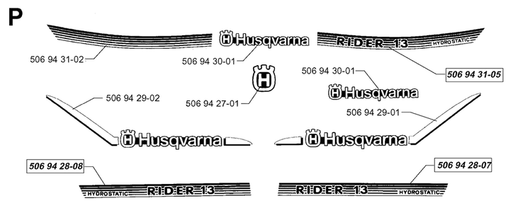 Part Location Diagram of 506943105 Husqvarna Stripes Frontkpàpa V.