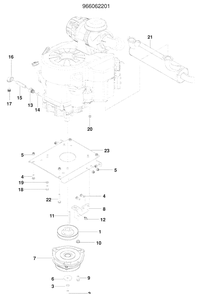 Engine Plate Diagram and Parts List for PZ6029PFX (966062201)(2009-09) Husqvarna Lawn Mower