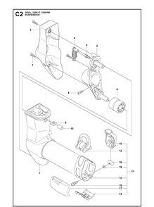 Suspension Diagram and Parts List for 355FXT  Husqvarna Brush Cutter