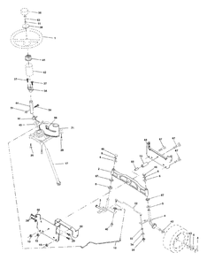 Steering Assembly Diagram and Parts List for YTH1542 (954567048-B)(2001-01) Husqvarna Lawn Tractor