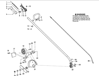 Handle And Controls Diagram and Parts List for 125E (545014388)(2009-09) Husqvarna Edger