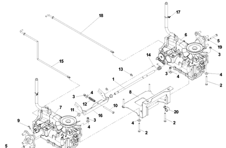 Izt Assembly (Integrated Zeroturn Transaxle) Diagram and Parts List for CZ4817KOA (968999220)(2002-11) Husqvarna Lawn Mower