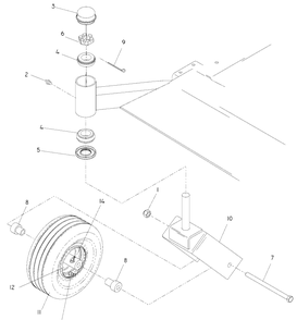 Caster Diagram and Parts List for LZ6130 (968999675)(2007-12) Husqvarna Lawn Mower