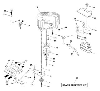 Engine Diagram and Parts List for GTH2250 (954567093-A)(2000-11) Husqvarna Lawn Tractor