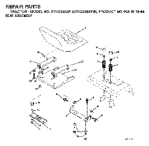 Seat Diagram and Parts List for GTH2248XP (GTH2248 XPB, 954567888)(2003-05) Husqvarna Lawn Tractor