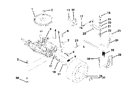 Transmission Diagram and Parts List for LT125 (HE12536C, 954170001)(1998-03) Husqvarna Lawn Tractor