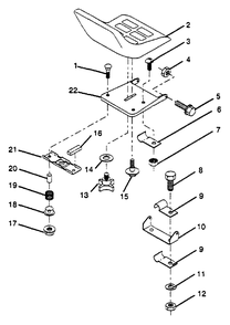 Seat Diagram and Parts List for LT112 (954000191-A)(1990-11) Husqvarna Lawn Tractor
