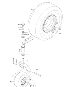 Wheels And Tires Diagram and Parts List for Z248F (96795390200)(2018-09) Husqvarna Lawn Mower