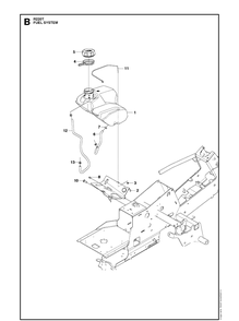 Fuel System Diagram and Parts List for R220T (966785701)(2017) Husqvarna Lawn Mower