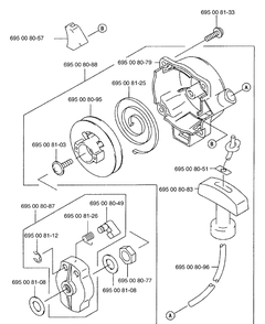 Starter Diagram and Parts List for 125BT 2003-07 Husqvarna Leaf Blower / Vacuum