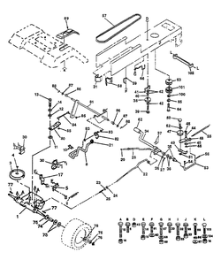 Drive Diagram and Parts List for YT160 (954000582-A)(1993-01) Husqvarna Lawn Tractor