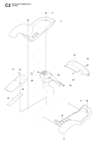 Cover 2 Diagram and Parts List for R11C (965094201)(2007-01) Husqvarna Lawn Tractor
