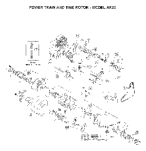 Power Train And Tine Motor Diagram and Parts List for AR25H (968981104)(2005-11) Husqvarna Dethatcher