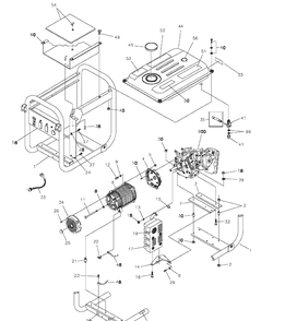 Main Unit Diagram and Parts List for 1935-1  Husqvarna Generator