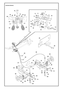 Parking Brake Diagram and Parts List for XCITETMZ345 Z350 Husqvarna Lawn Tractor