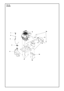 Engine Diagram and Parts List for TS112  Husqvarna Lawn Tractor