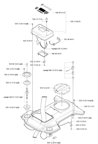 Upper Chassis/Control Panel Diagram and Parts List for 220AC 2007-02 Husqvarna Lawn Mower