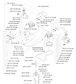 Hydraulic Assembly (Tl) Diagram and Parts List for IZ6123 (968999259)(2005-03) Husqvarna Lawn Mower