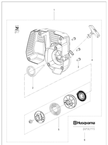 Starter Diagram and Parts List for 323S15 967078301 Husqvarna Sprayer