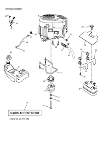 Engine Diagram and Parts List for TS154X  Husqvarna Lawn Tractor