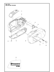 Housing Diagram and Parts List for 315IC  Husqvarna Edger