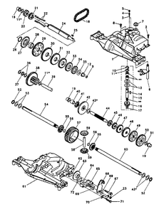 Transaxle Dana Diagram and Parts List for LR12 (954000762-A)(1994-01) Husqvarna Lawn Tractor