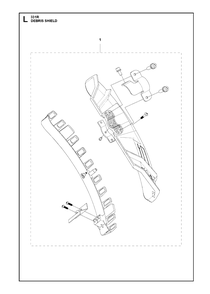 Debris Shield Diagram and Parts List for 331R 20191400001 & Above Husqvarna Brush Cutter