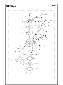 Carburetor Diagram and Parts List for 543RS 20141800001-20192200000 Husqvarna Brush Cutter