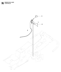 Controls Diagram and Parts List for R16CAWD (966830301)(2009-04) Husqvarna Lawn Tractor